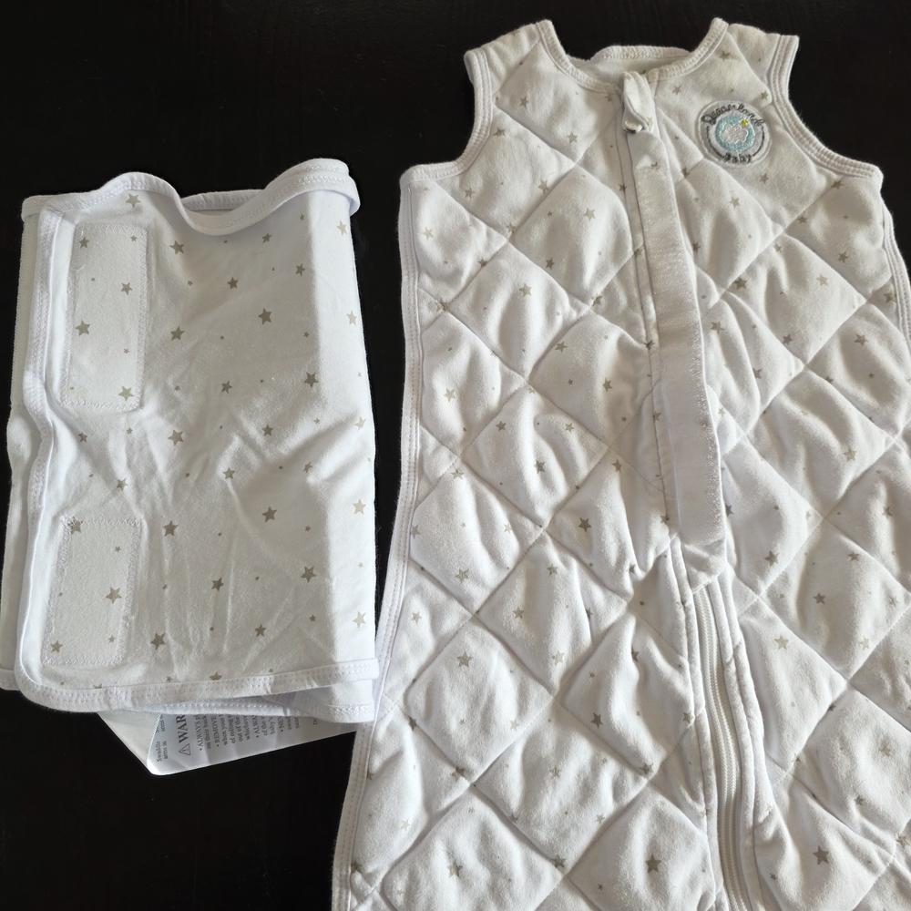 Dreamland Small White Weighted Sleepsack Swaddle